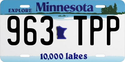 MN license plate 963TPP