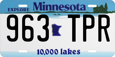 MN license plate 963TPR