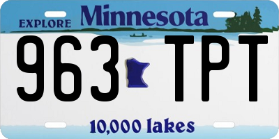 MN license plate 963TPT