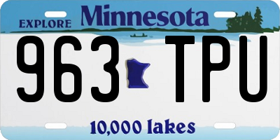 MN license plate 963TPU