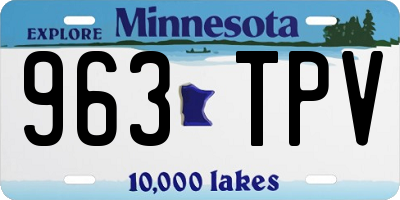 MN license plate 963TPV