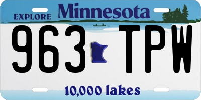 MN license plate 963TPW