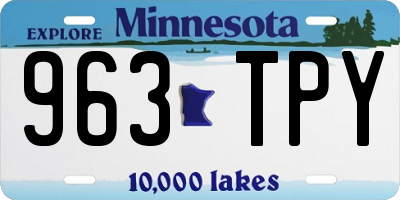 MN license plate 963TPY