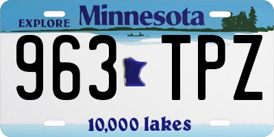 MN license plate 963TPZ
