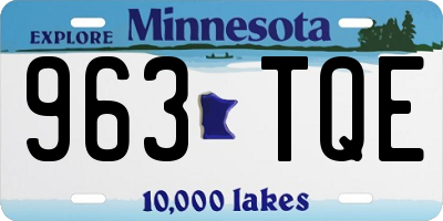 MN license plate 963TQE