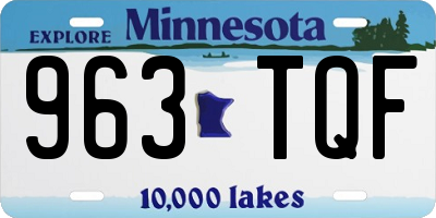 MN license plate 963TQF