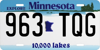 MN license plate 963TQG