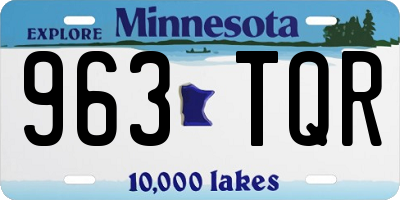 MN license plate 963TQR