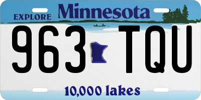 MN license plate 963TQU