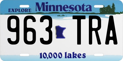 MN license plate 963TRA