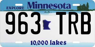 MN license plate 963TRB