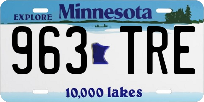 MN license plate 963TRE