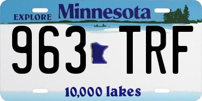 MN license plate 963TRF