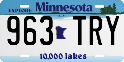 MN license plate 963TRY