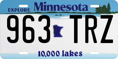 MN license plate 963TRZ