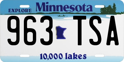 MN license plate 963TSA