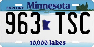 MN license plate 963TSC
