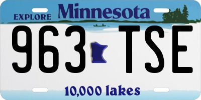 MN license plate 963TSE
