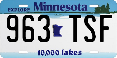MN license plate 963TSF