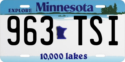 MN license plate 963TSI
