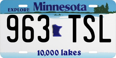 MN license plate 963TSL