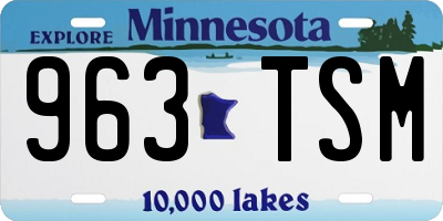 MN license plate 963TSM
