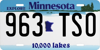 MN license plate 963TSO