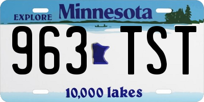 MN license plate 963TST