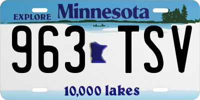 MN license plate 963TSV