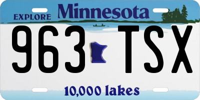 MN license plate 963TSX