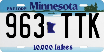 MN license plate 963TTK