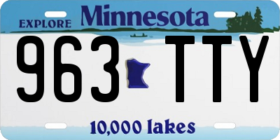 MN license plate 963TTY