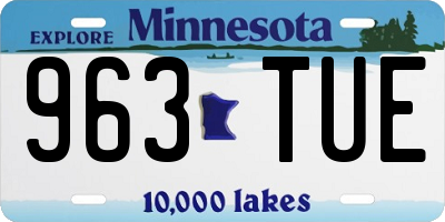 MN license plate 963TUE