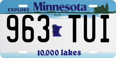 MN license plate 963TUI