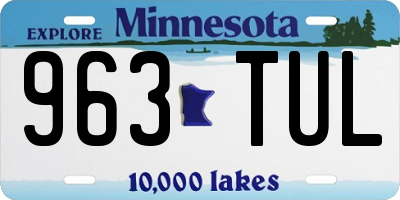 MN license plate 963TUL