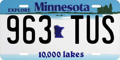 MN license plate 963TUS