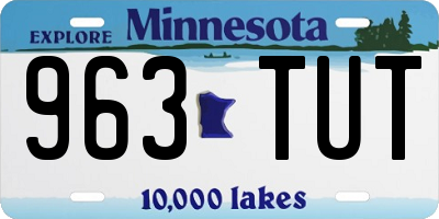 MN license plate 963TUT