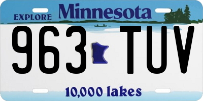MN license plate 963TUV