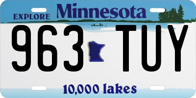 MN license plate 963TUY