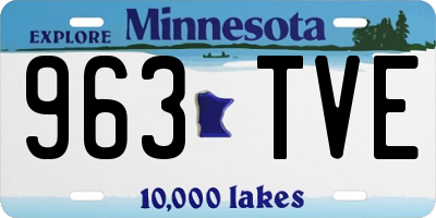 MN license plate 963TVE