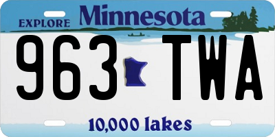MN license plate 963TWA