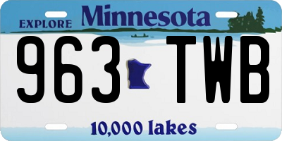 MN license plate 963TWB