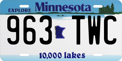 MN license plate 963TWC