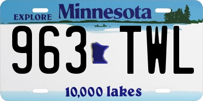 MN license plate 963TWL