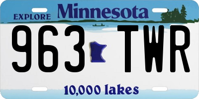 MN license plate 963TWR