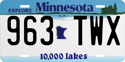 MN license plate 963TWX