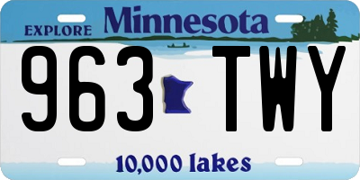 MN license plate 963TWY
