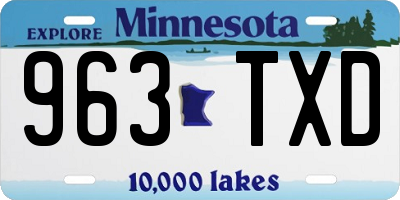 MN license plate 963TXD