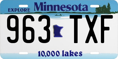 MN license plate 963TXF