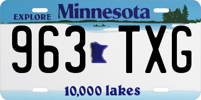 MN license plate 963TXG